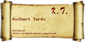Kolbert Teréz névjegykártya
